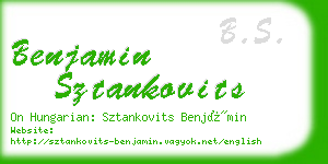 benjamin sztankovits business card